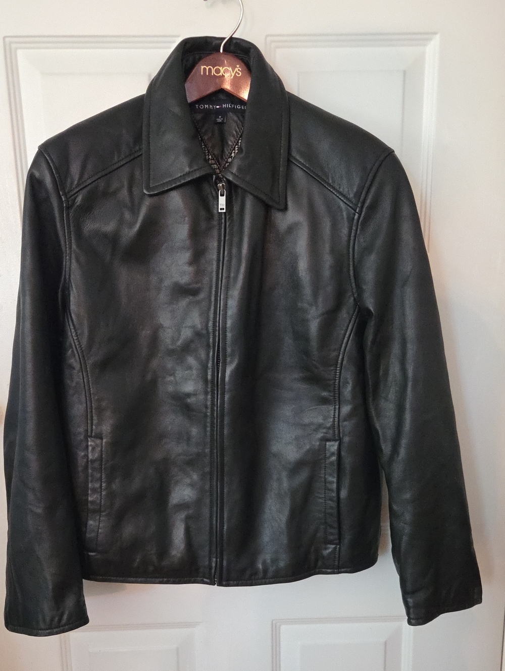 Tommy Hilfiger Black Leather Zip Jacket
